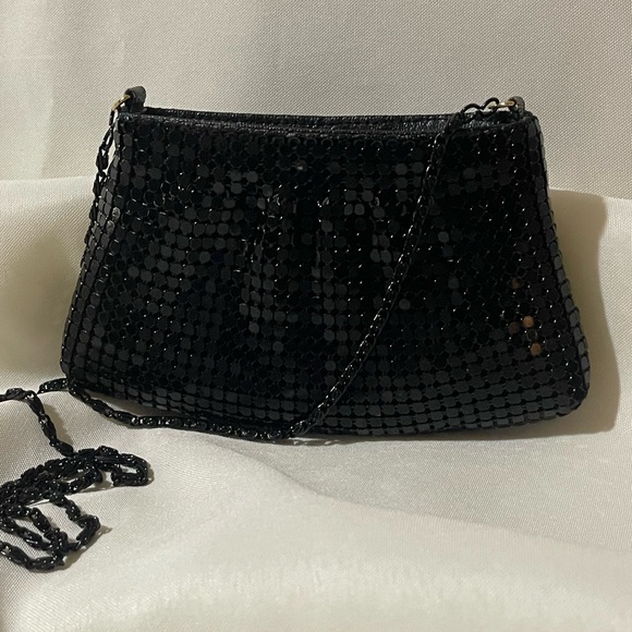 Vintage Black Mesh Evening Bag with Chain Strap by Y & S - Picture 2 of 9
